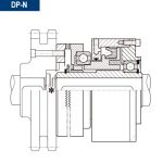 Esquema sección de ejemplo de montaje de montaje acoplamiento neumatico dientes directo DP-N